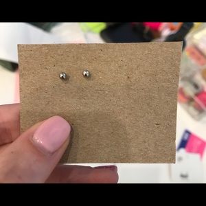3mm 14k White Gold Earrings